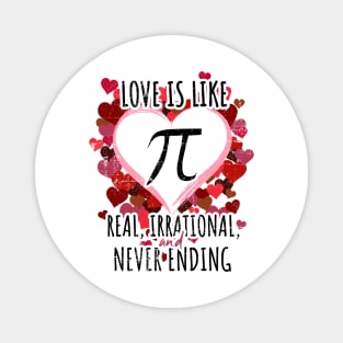 Love is Like Pi Nerdy Valentine's Day Magnet